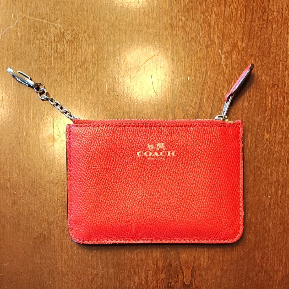 Coach Scarlet Leather Card Holder